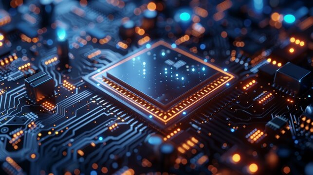 Technological background. Modern technology. CPU or central processing unit
