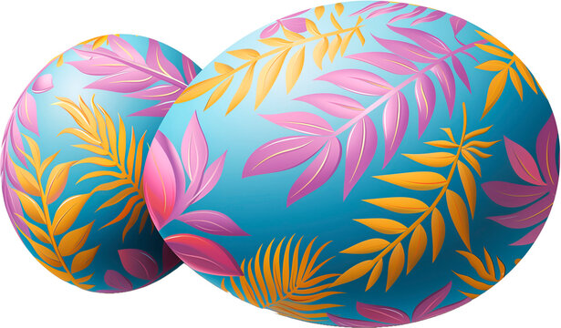 Colorful easter egg, image without background.