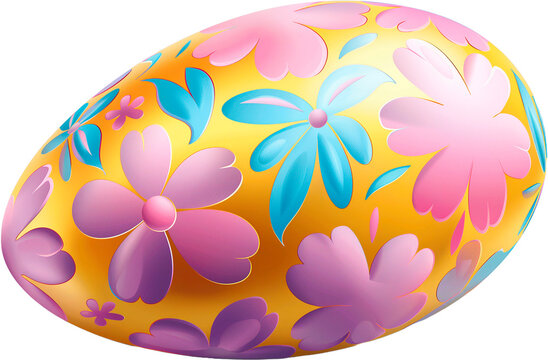 Colorful easter egg, image without background.