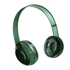 glass headphones isolated on a white background