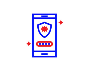 ecure mobile illustration in line style design. Linear illustration.	