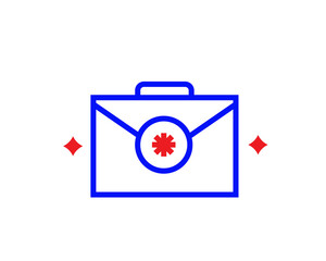 briefcase illustration in line style design. Linear illustration.	