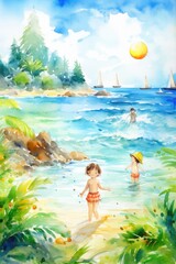 Watercolor Landscape Summer