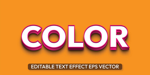 Color gradient color 3d text effect editable 3d style