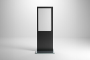 Lightbox advertising display. Blank pylon mockup. Front view, 3D rendering.