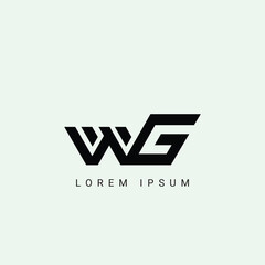 Letter WG and GW monogram initial logo, geometric, modern, gradient, grid logor Artwork