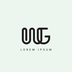 Letter WG and GW monogram initial logo, geometric, modern, gradient, grid logor Artwork