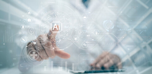 Elevate healthcare with AI technology services.Virtual health care analytics empower medical professionals in the medical revolution.Data analytics enhance patient care and healthcare administration.