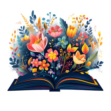 A Book With Flowers Coming Out Of It