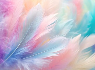 Fototapeta na wymiar Pastel colour feather abstract background