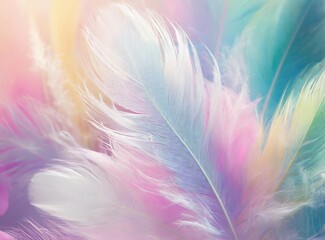 Fototapeta na wymiar Pastel colour feather abstract background