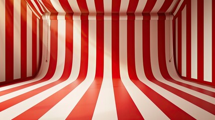 Circus tent background, red and white strips for background.
