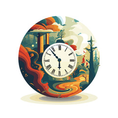Passage of time icon flat vector illustration isloa