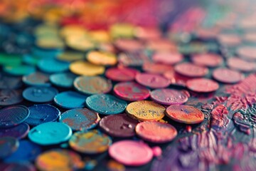 Obraz na płótnie Canvas Colorful Paint Chips on a Table