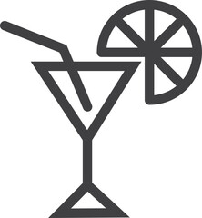 Cocktail glass icon. Drink refreshment linear symbol