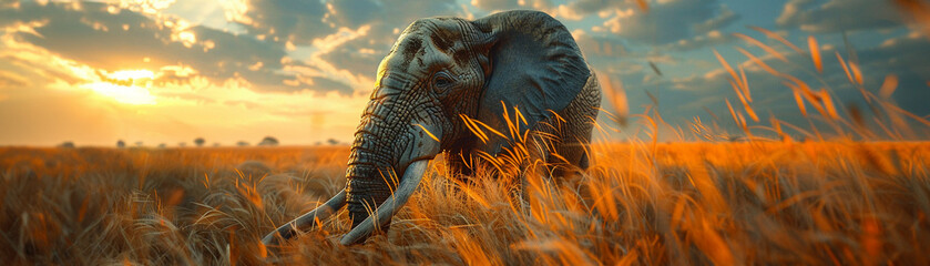 Fototapeta premium Elephant wrinkled skin