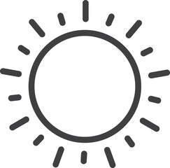Sunshine icon. Hot summer sun linear symbol
