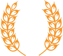 Rye ears emblem. Wreath logo. Bread and beer product label