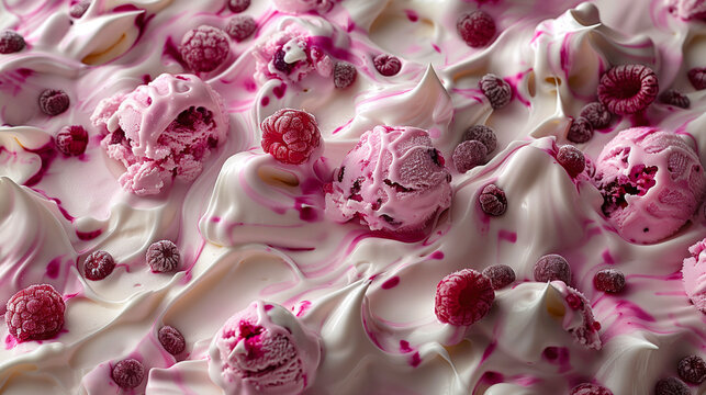 Raspberry Ice Cream Background