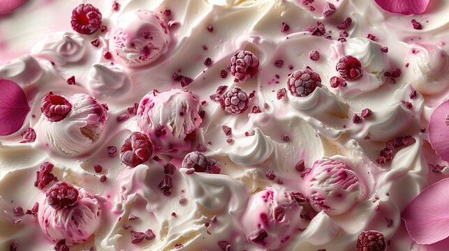 Raspberry Ice Cream Background