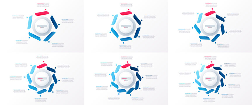 Vector presentation circle infographic design templates 5 6 7 8 9 10 options