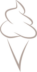 ice cream symbol - icon soft serve ice cream in a cone, vector illustration