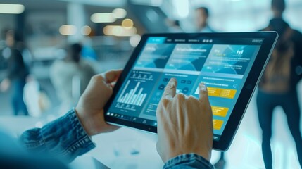 Immersive ELearning Experience Tablet Showcase of Interactive Quizzes and Educational Videos