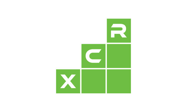 XCR initial letter financial logo design vector template. economics, growth, meter, range, profit, loan, graph, finance, benefits, economic, increase, arrow up, grade, grew up, topper, company, scale