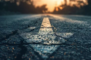  Conceptual image of asphalt road and direction arrow © sania