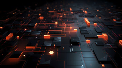 Obraz premium Future digital innovation concept showing particles abstract background