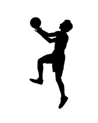 Man basketball player silhouette vector