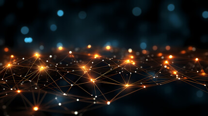 Fototapeta premium Future digital innovation concept showing particles abstract background