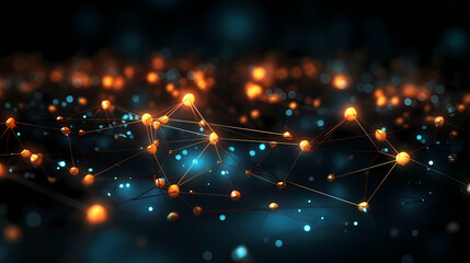 Future digital innovation concept showing particles abstract background