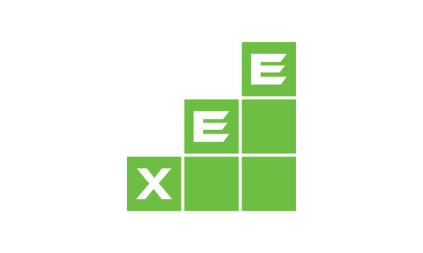 XEE initial letter financial logo design vector template. economics, growth, meter, range, profit, loan, graph, finance, benefits, economic, increase, arrow up, grade, grew up, topper, company, scale