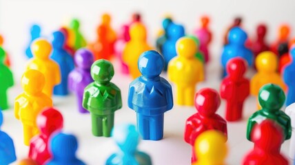 Colorful plastic figures in community representation