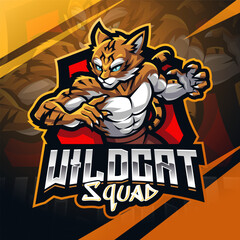 Wildcat squad esport mascot logo design