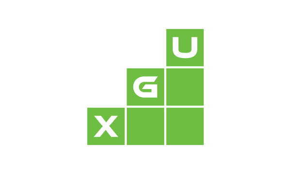 XGU initial letter financial logo design vector template. economics, growth, meter, range, profit, loan, graph, finance, benefits, economic, increase, arrow up, grade, grew up, topper, company, scale