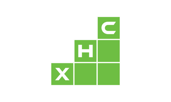 XHC initial letter financial logo design vector template. economics, growth, meter, range, profit, loan, graph, finance, benefits, economic, increase, arrow up, grade, grew up, topper, company, scale
