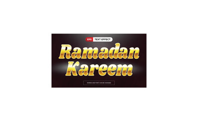 ramadan kareem text effect editable luxury gold title text style