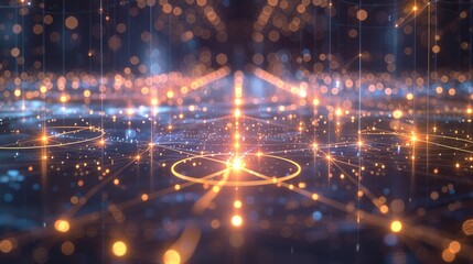 Gleaming quantum circuits powering advanced blockchain networks - obrazy, fototapety, plakaty