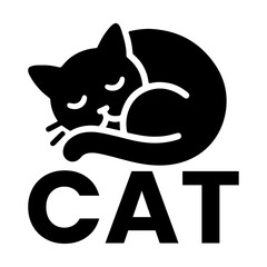 Cat logo vector art illustration black color, Cat Icon vector silhouette 21