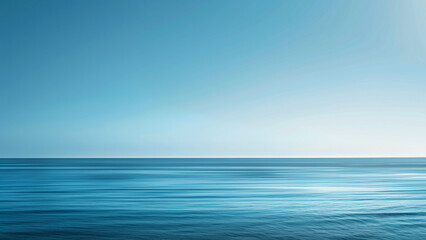 Obraz premium Oceanic Serenity: The Seamless Transition from Sea to Solid Blue