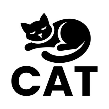 Cat logo vector art illustration black color, Cat Icon vector silhouette 20