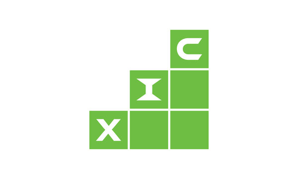 XIC initial letter financial logo design vector template. economics, growth, meter, range, profit, loan, graph, finance, benefits, economic, increase, arrow up, grade, grew up, topper, company, scale