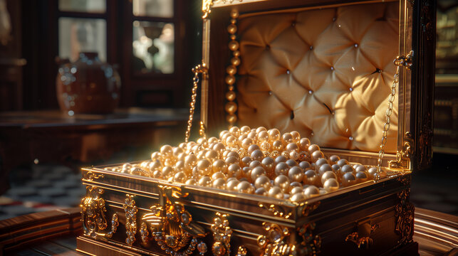 Pearls In The Treasure Chest Background