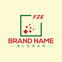 Fototapeta premium Letter FZE initial logo or monogram design