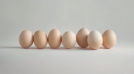 raw organic farm eggs arranged artfully, with ample copy space for branding or messaging, in a realistic photograph.