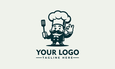 Chef Logo Vector Illustration Logo design Cute Restourant vector for Greeting Day Chef Restourant