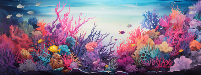 Fototapeta na wymiar Vibrant Coral Reef Underwater Ecosystem