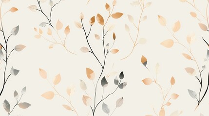 Simple small branches and small leaves in a minimalist art style.